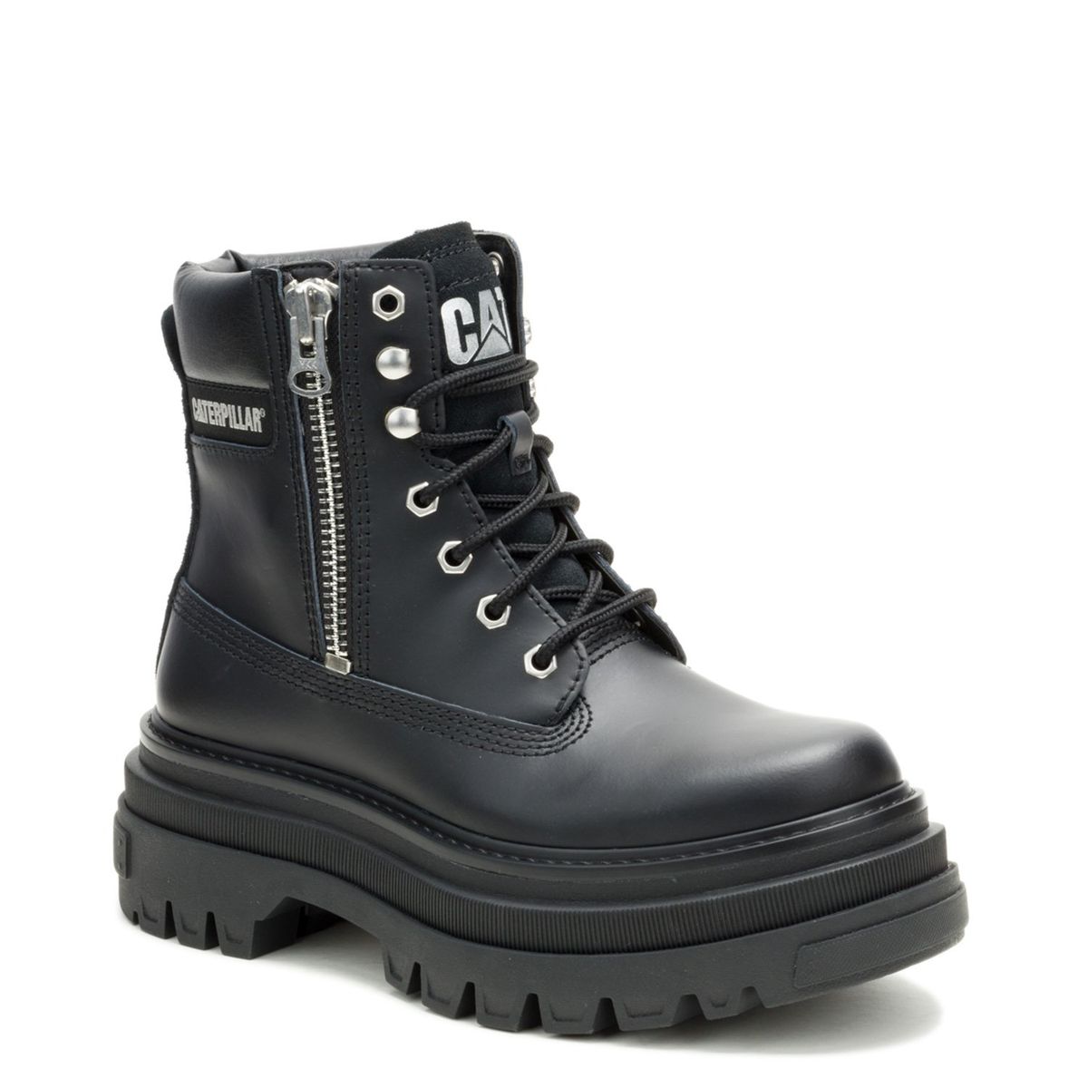 CAT - Botín Mujer Cuero Negro Cat