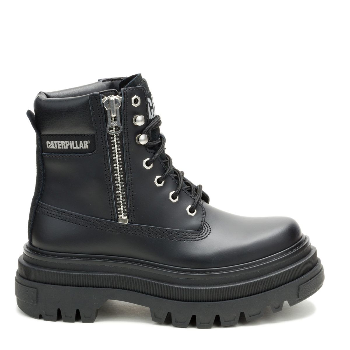 CAT - Botín Mujer Cuero Negro Cat