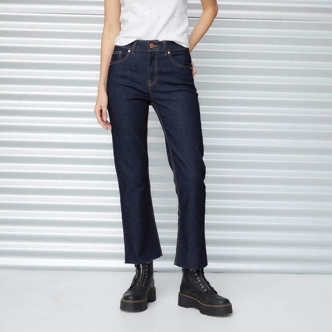 AMERICANINO - Jeans Crop Fit Tiro Medio Mujer Americanino