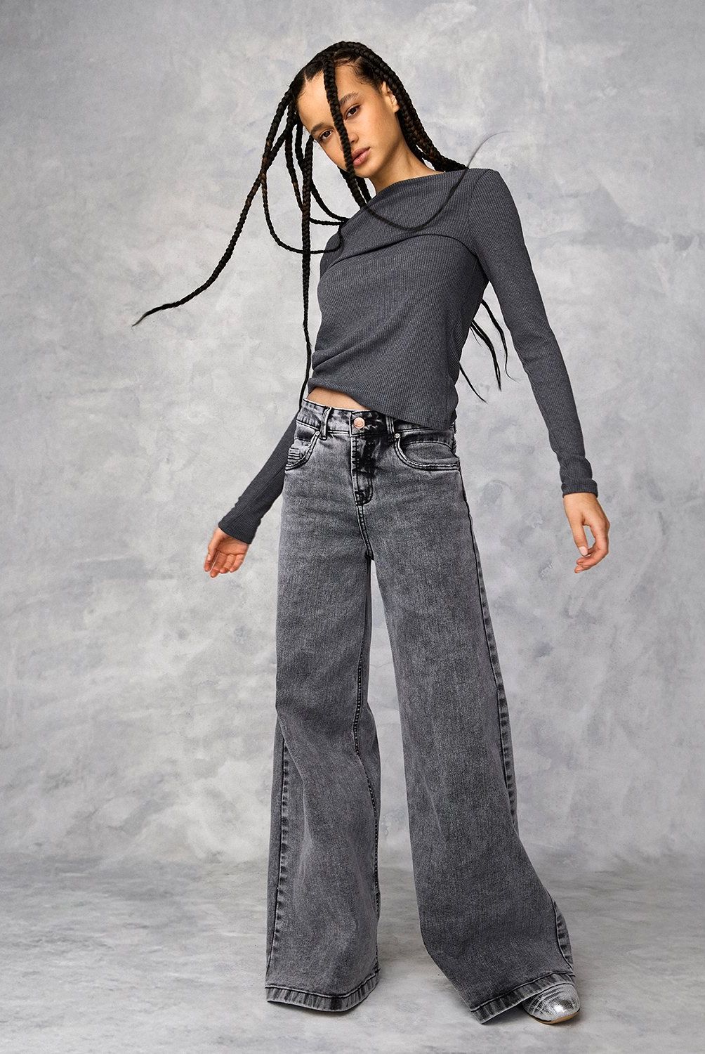 AMERICANINO - Jeans Wide Leg Tiro Medio Mujer Americanino