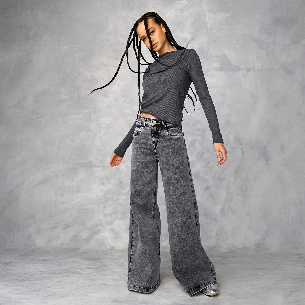 AMERICANINO - Jeans Wide Leg Tiro Medio Mujer Americanino