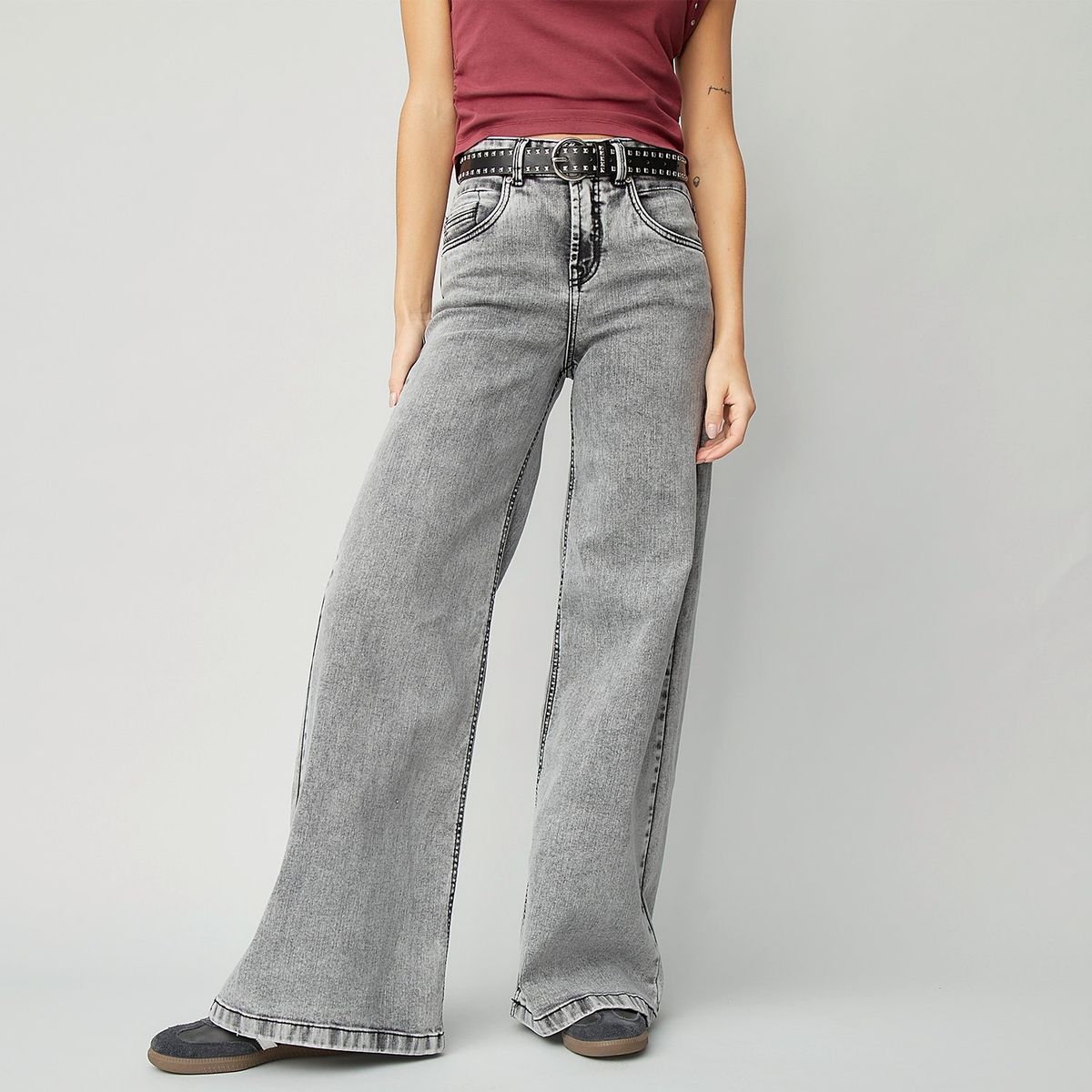 AMERICANINO - Jeans Wide Leg Tiro Medio Mujer Americanino