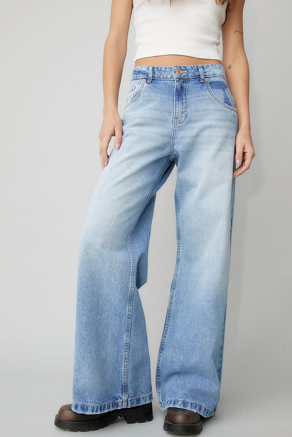 AMERICANINO - Jeans Wide Leg Tiro Alto Mujer Americanino