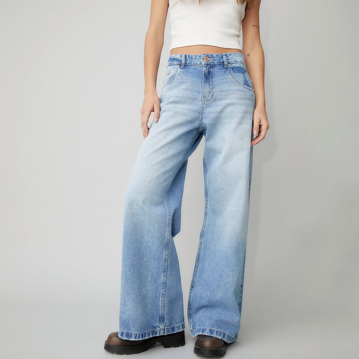 AMERICANINO - Jeans Wide Leg Tiro Alto Mujer Americanino