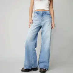 AMERICANINO - Jeans Wide Leg Tiro Alto Mujer