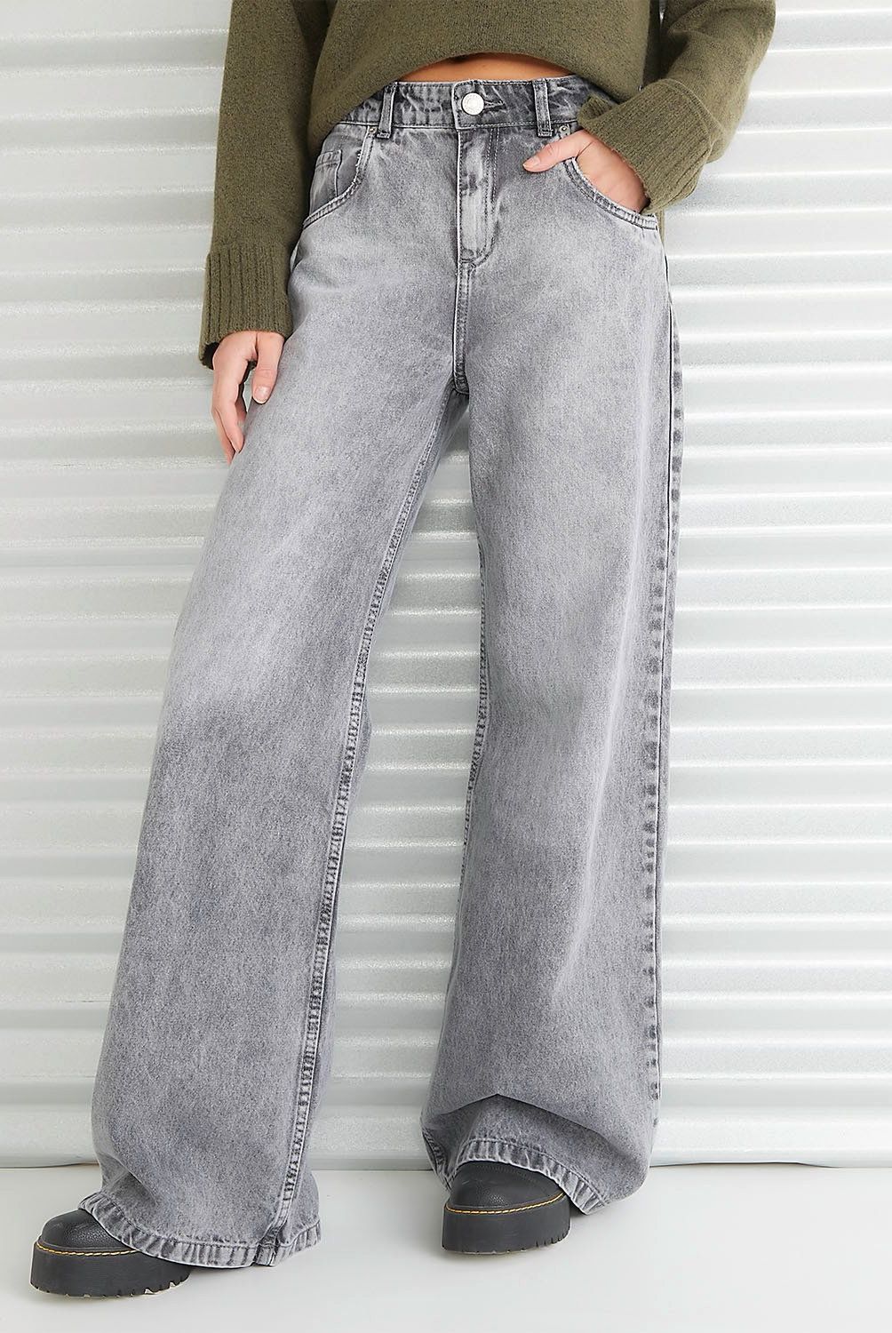 AMERICANINO - Jeans Wide Leg Tiro Medio Mujer Americanino