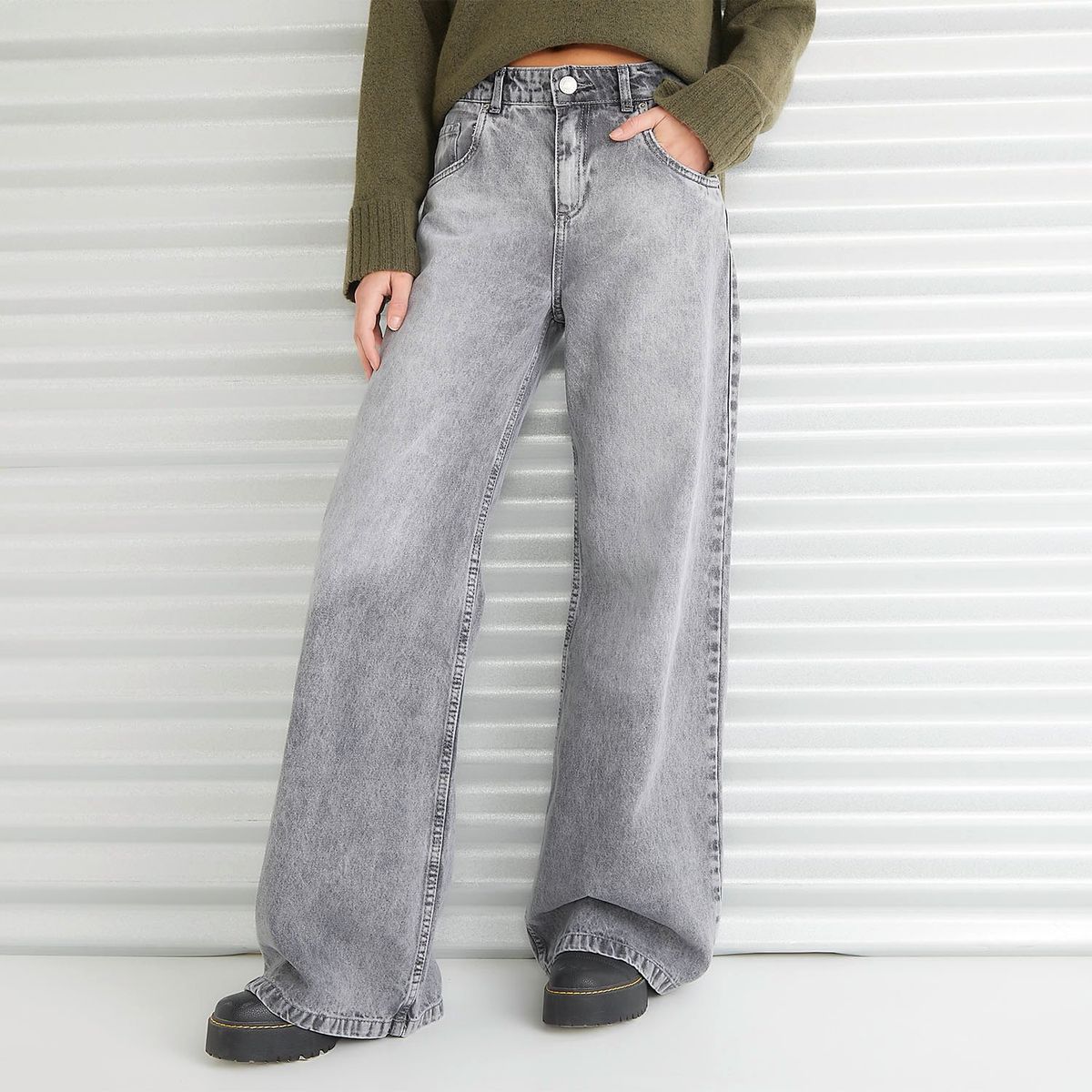 AMERICANINO - Jeans Wide Leg Tiro Medio Mujer Americanino