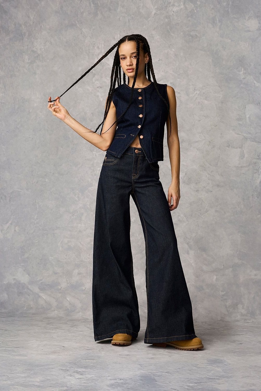 AMERICANINO - Jeans Wide Leg Tiro Medio Mujer Americanino