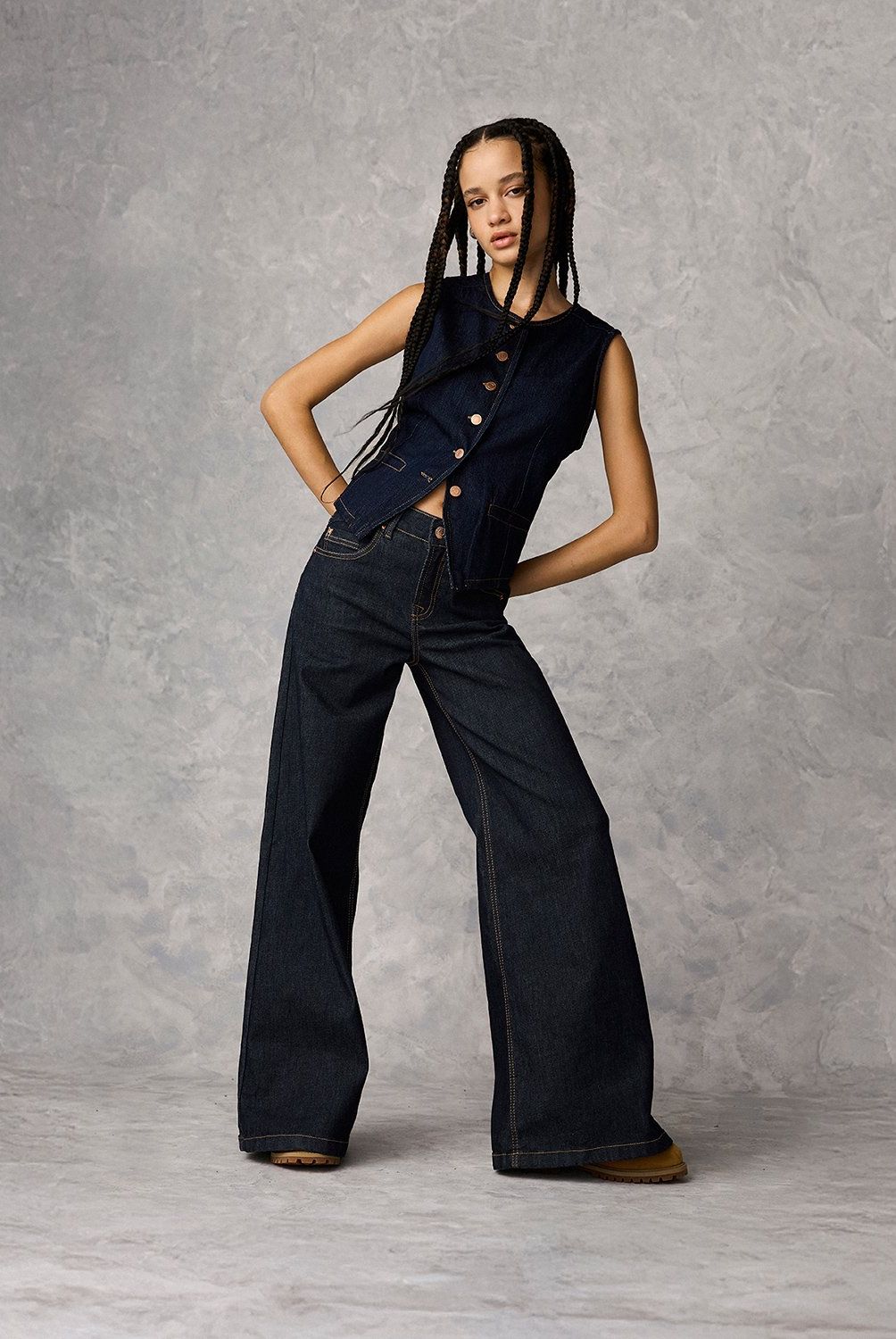 AMERICANINO - Jeans Wide Leg Tiro Medio Mujer Americanino