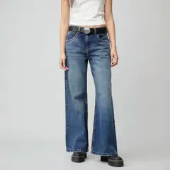 AMERICANINO - Jeans Wide Leg Tiro Medio Mujer