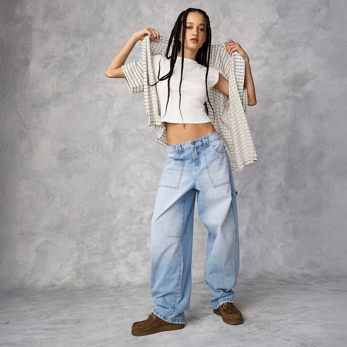 AMERICANINO - Jeans Baggy Tiro Medio Mujer Americanino