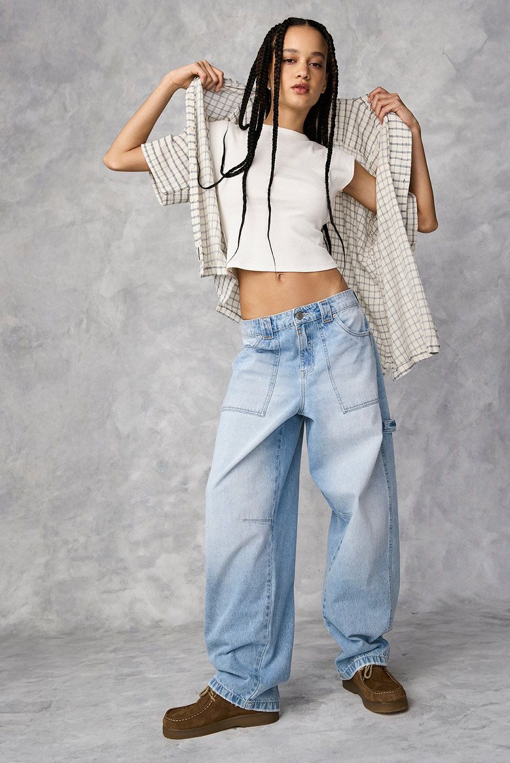 AMERICANINO - Jeans Baggy Tiro Medio Mujer Americanino