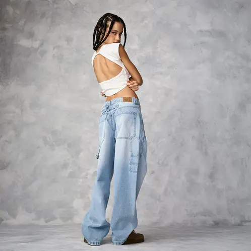 AMERICANINO - Jeans Baggy Tiro Medio Mujer
