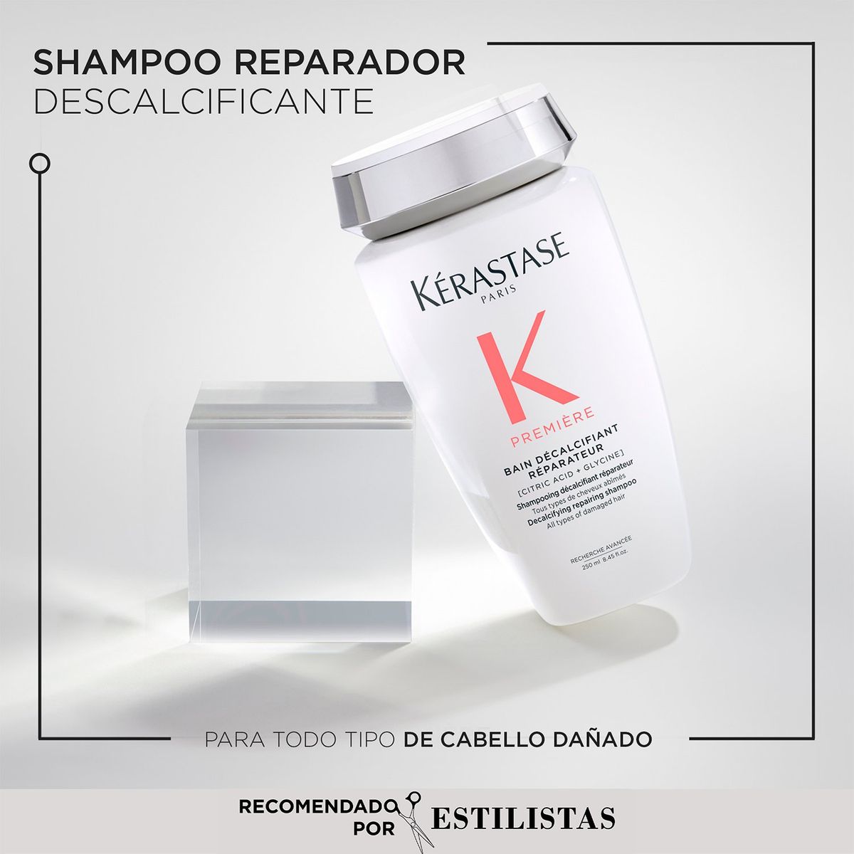 KERASTASE - Set Reparación cabello Premiere Shampoo Bain Décalcifiant Réparateur 250ml + Aceite LHuile Originale Elixir Ultime 50ml Kérastase