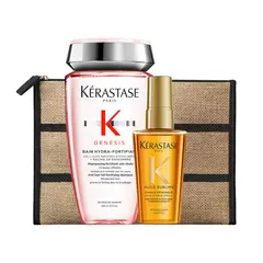 KERASTASE - Set Anti-Caída Genesis Shampoo Bain Hydra Fortifiant 250ml + Aceite LHuile Originale Elixir Ultime 50ml Kérastase