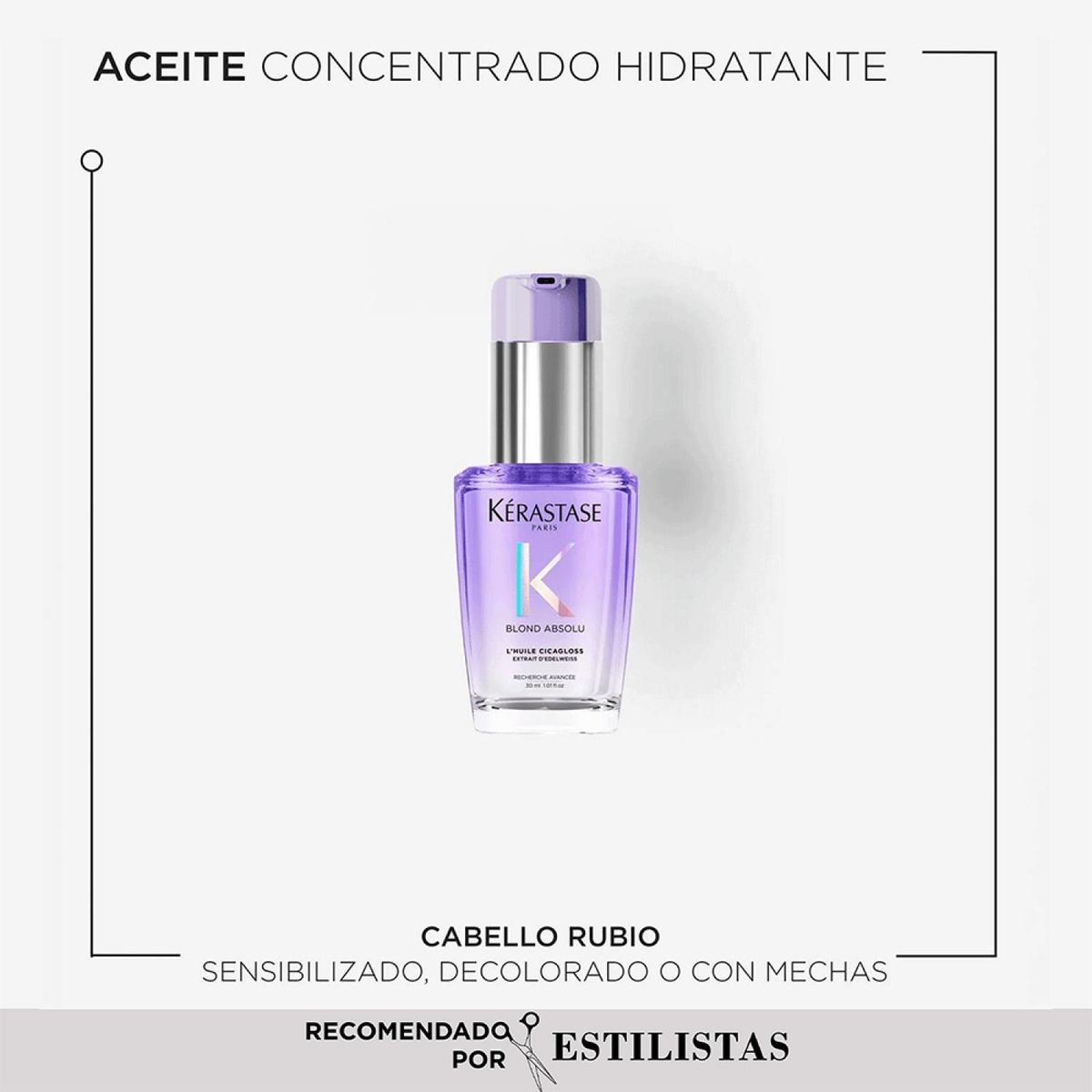 KERASTASE - Aceite Capilar Para Cabello Rubio Dañado O Decolorado Blond Absolu Cicagloss L´Huile 30Ml Kérastase