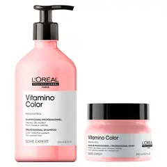 LOREAL PROFESSIONNEL - Set Profesional Cuidado Del Color Shampoo 500Ml + Máscara 250Ml Vitamino Color