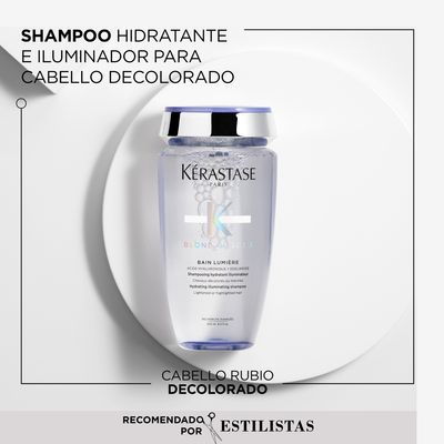 Imagen 2 del producto Set Reparación Cabello Rubio o Decolorado Blond Absolu Shampoo Bain Blond Lumiere 250ml + Aceite Huile Cicaextreme 50ml Kérastase