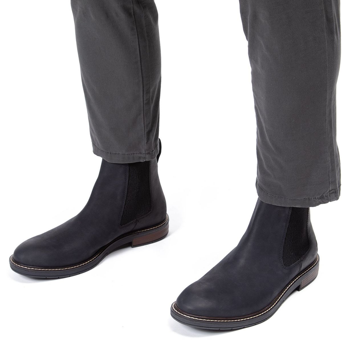 GUANTE - Botín Hombre Cuero Negro Guante