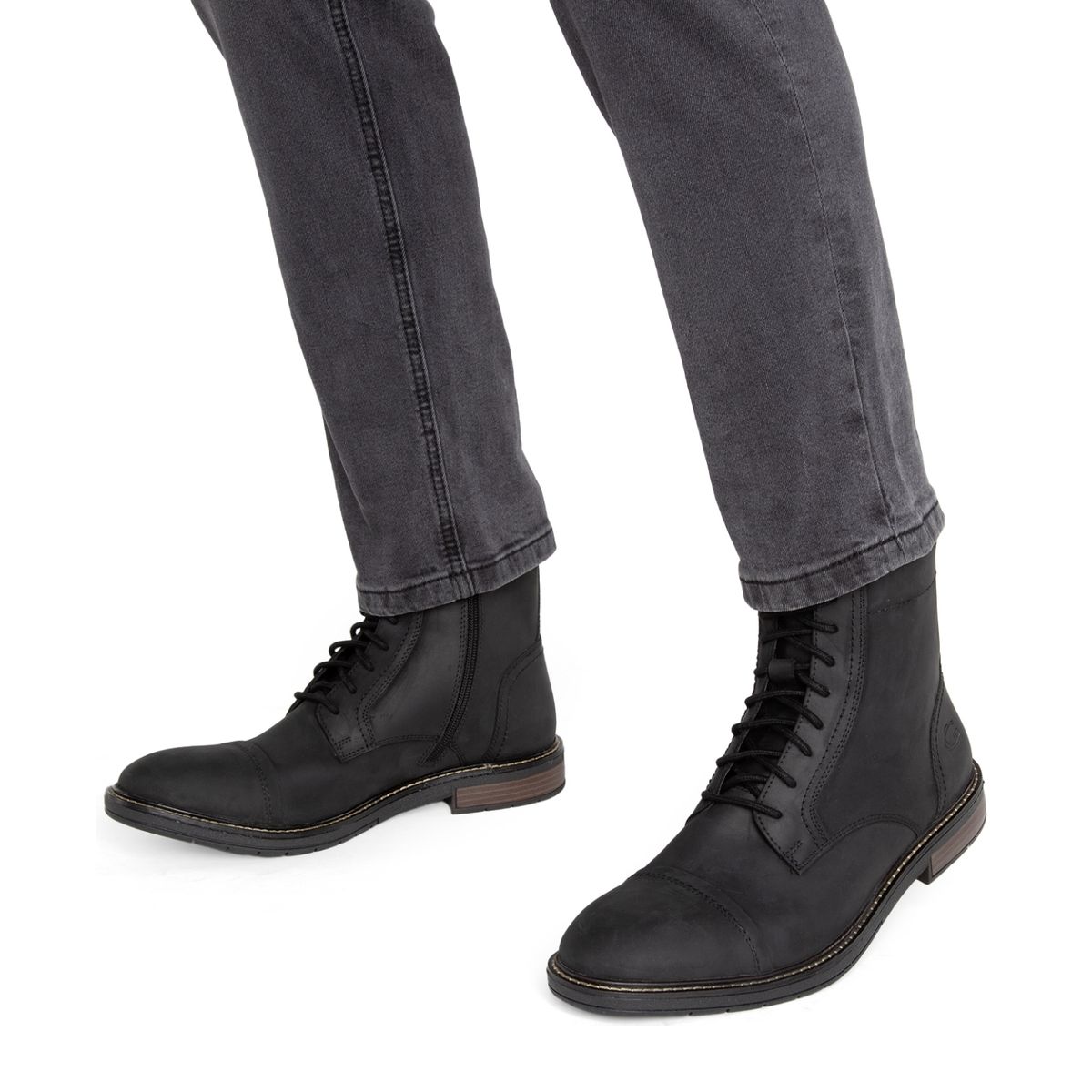 GUANTE - Botín Hombre Cuero Negro Guante