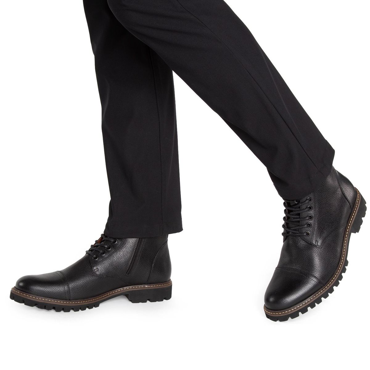 GUANTE - Botín Hombre Cuero Negro Guante