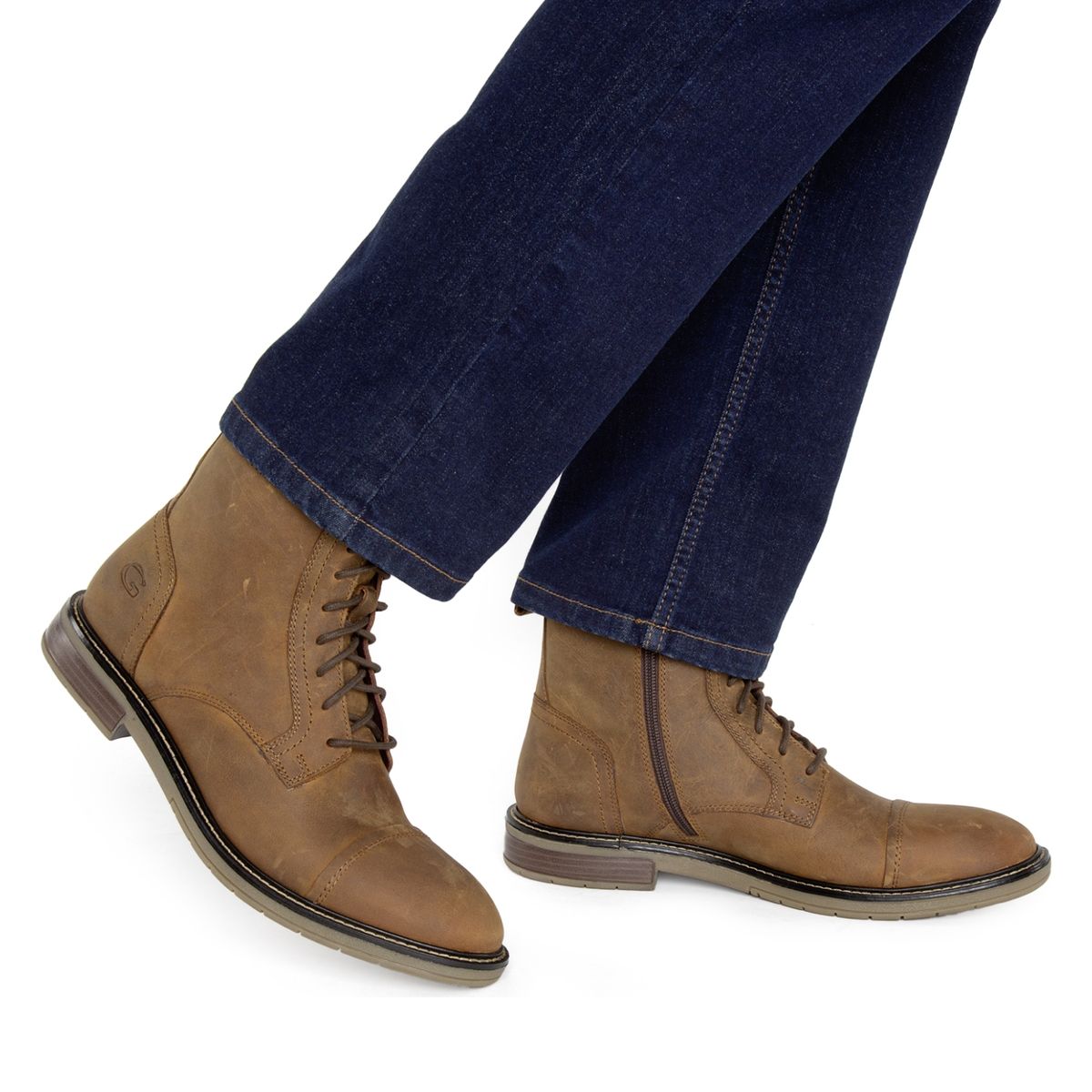 GUANTE - Botín Hombre Cuero Café Guante