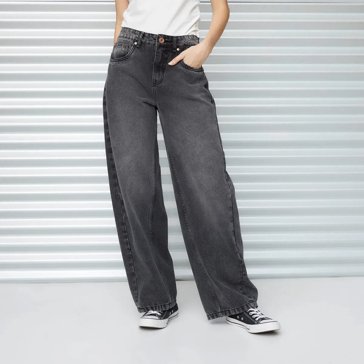 AMERICANINO - Jeans Baggy Tiro Medio Mujer Americanino