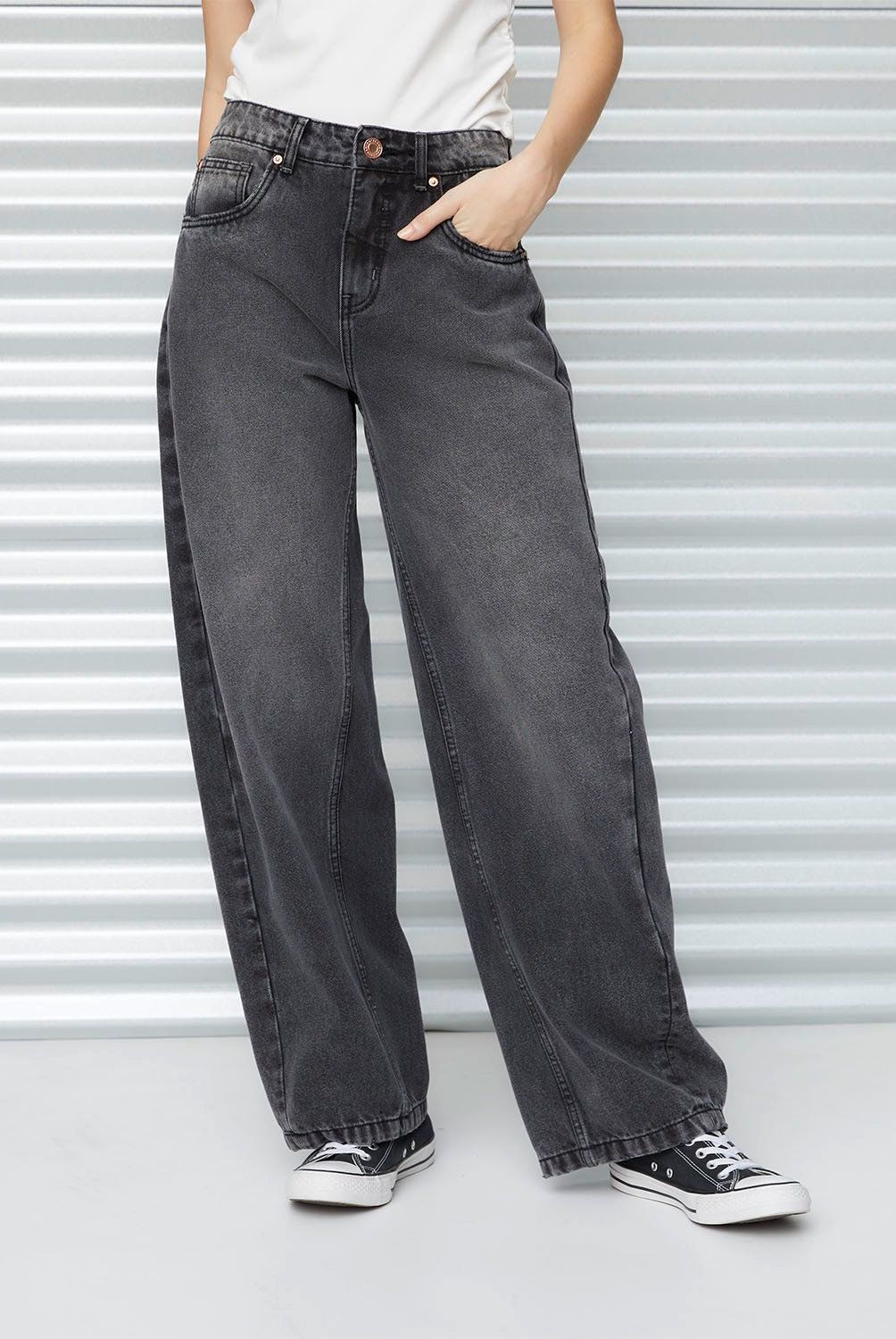 AMERICANINO - Jeans Baggy Tiro Medio Mujer Americanino