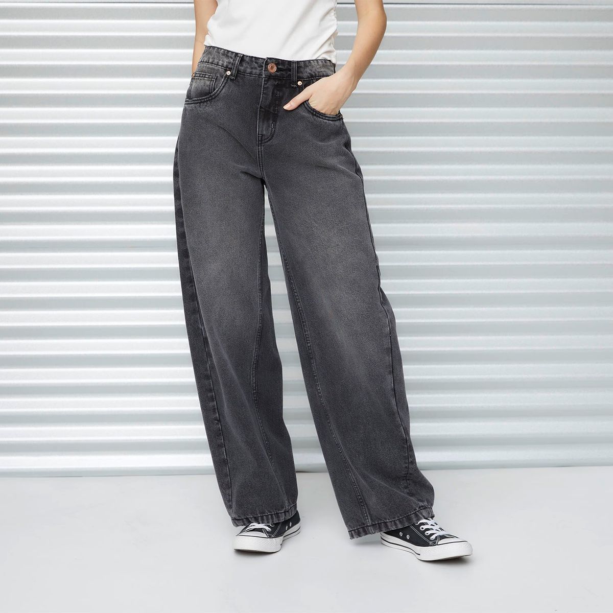 AMERICANINO - Jeans Baggy Tiro Medio Mujer Americanino