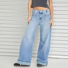 AMERICANINO - Jeans Wide Leg Tiro Medio Mujer