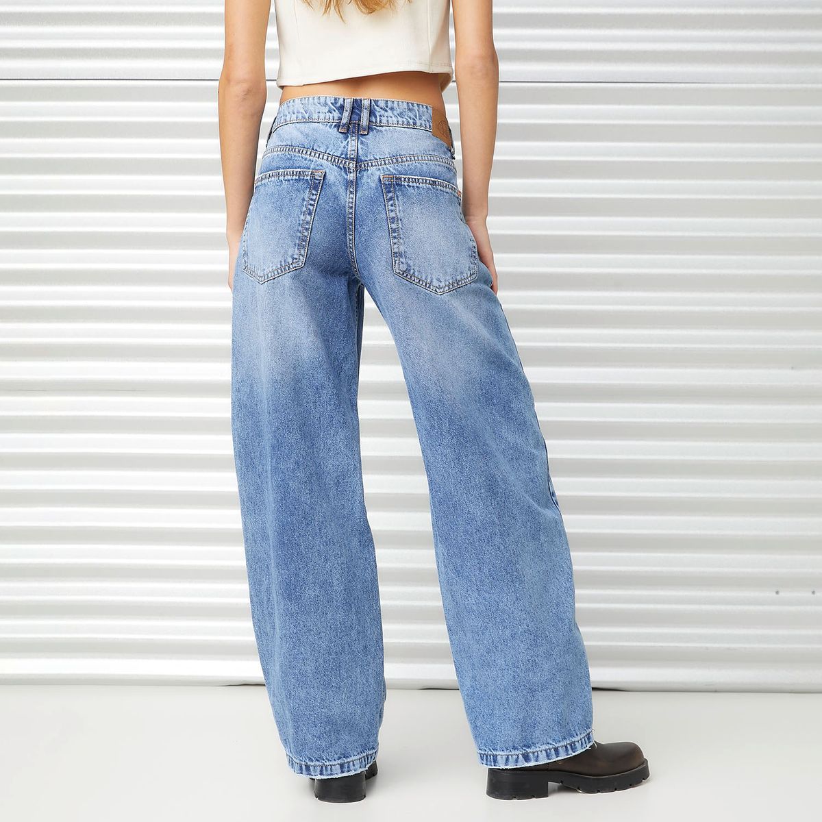 AMERICANINO - Jeans Baggy Tiro Medio Mujer Americanino