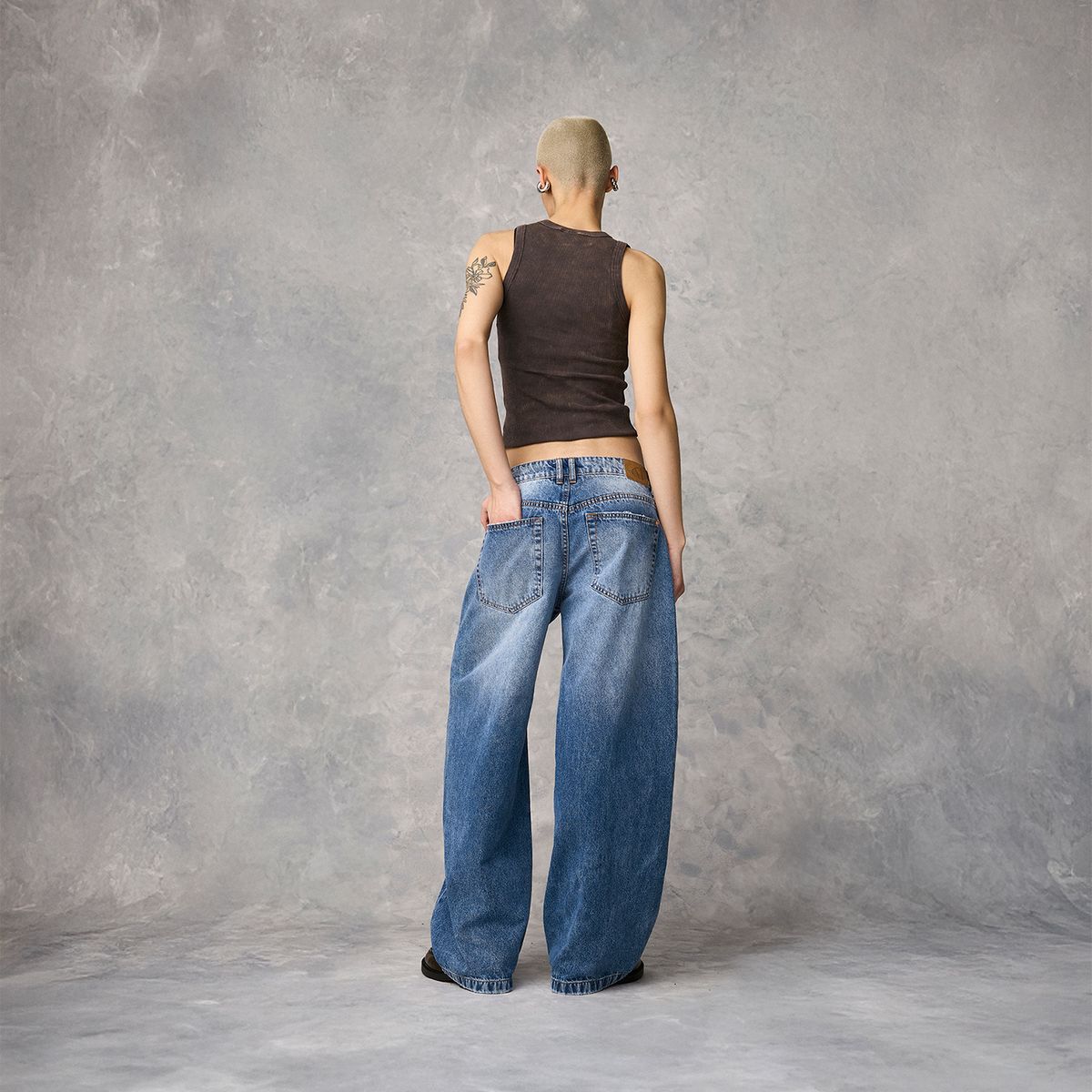 AMERICANINO - Jeans Baggy Tiro Medio Mujer Americanino