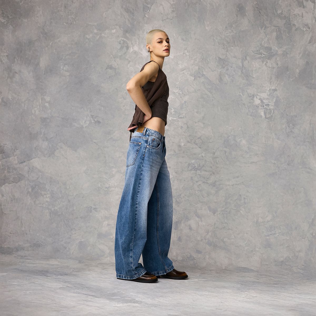 AMERICANINO - Jeans Baggy Tiro Medio Mujer Americanino