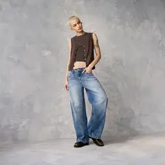 AMERICANINO - Jeans Baggy Tiro Medio Mujer
