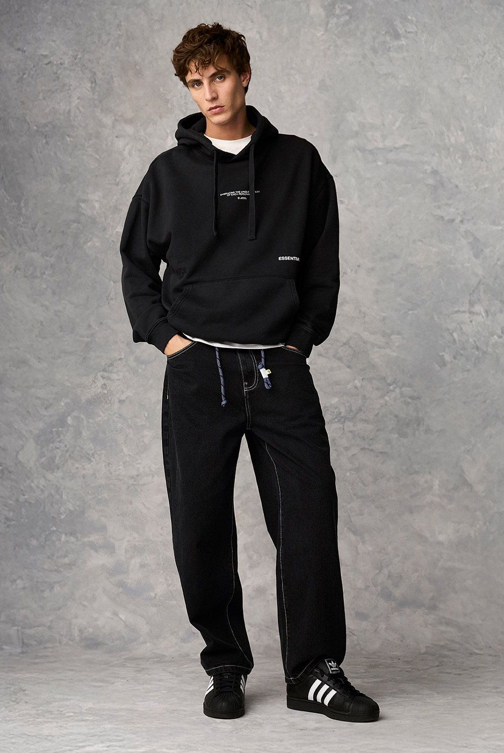 AMERICANINO - Jeans Baggy Tiro Alto Algodón Hombre Americanino