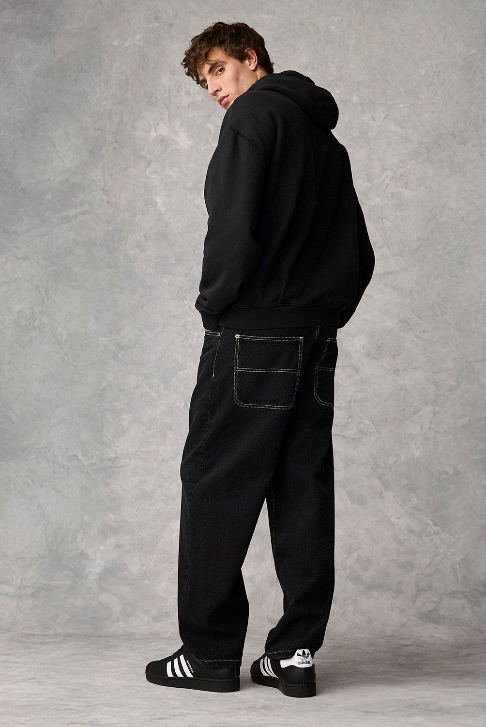 AMERICANINO - Jeans Baggy Tiro Alto Algodón Hombre Americanino