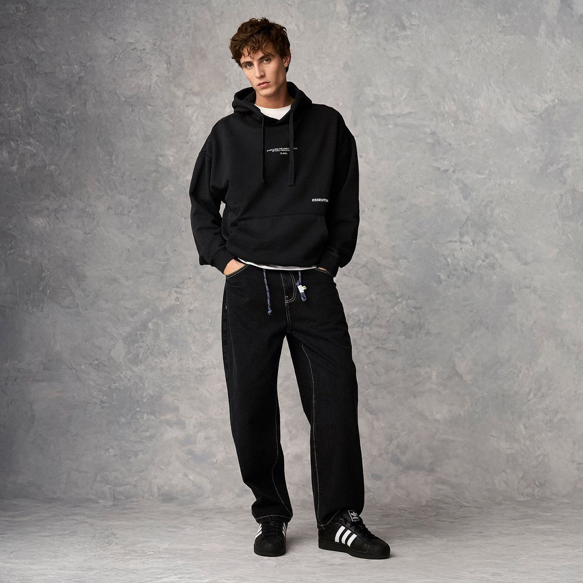 AMERICANINO - Jeans Baggy Tiro Alto Algodón Hombre Americanino