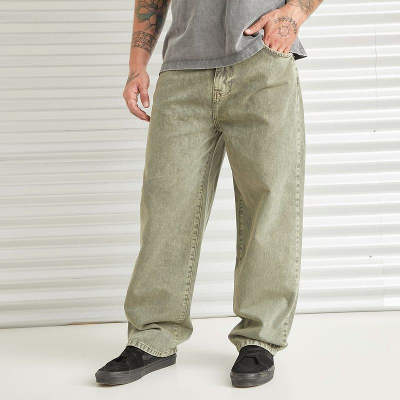 AMERICANINO - Jeans Baggy Tiro Alto Algodón Hombre Americanino