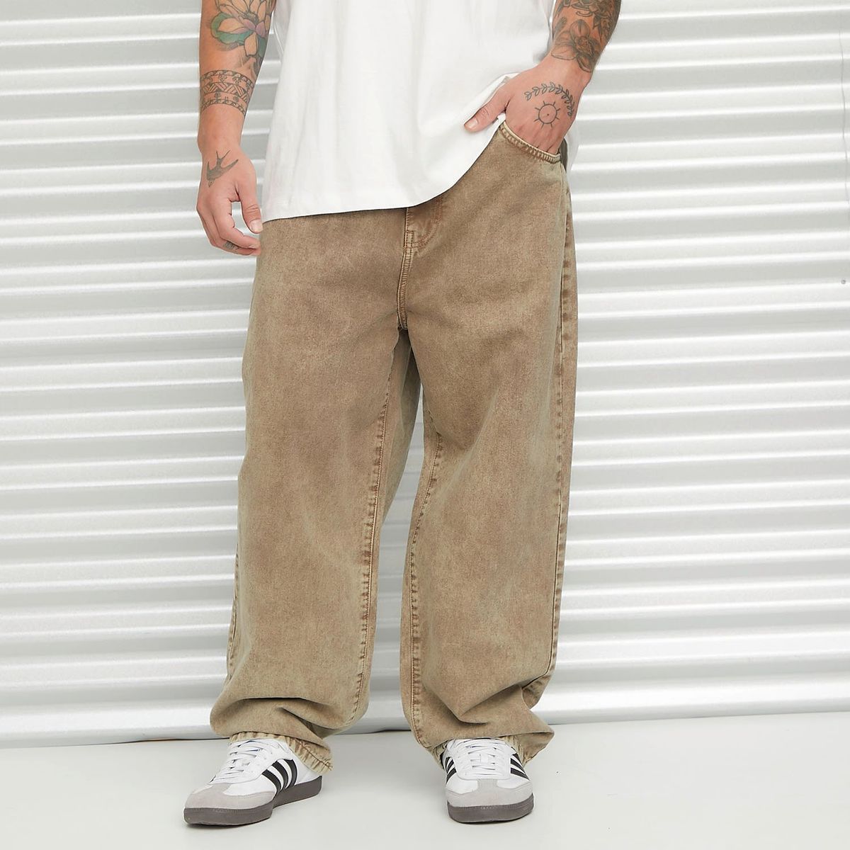 AMERICANINO - Jeans Baggy Tiro Alto Algodón Hombre Americanino