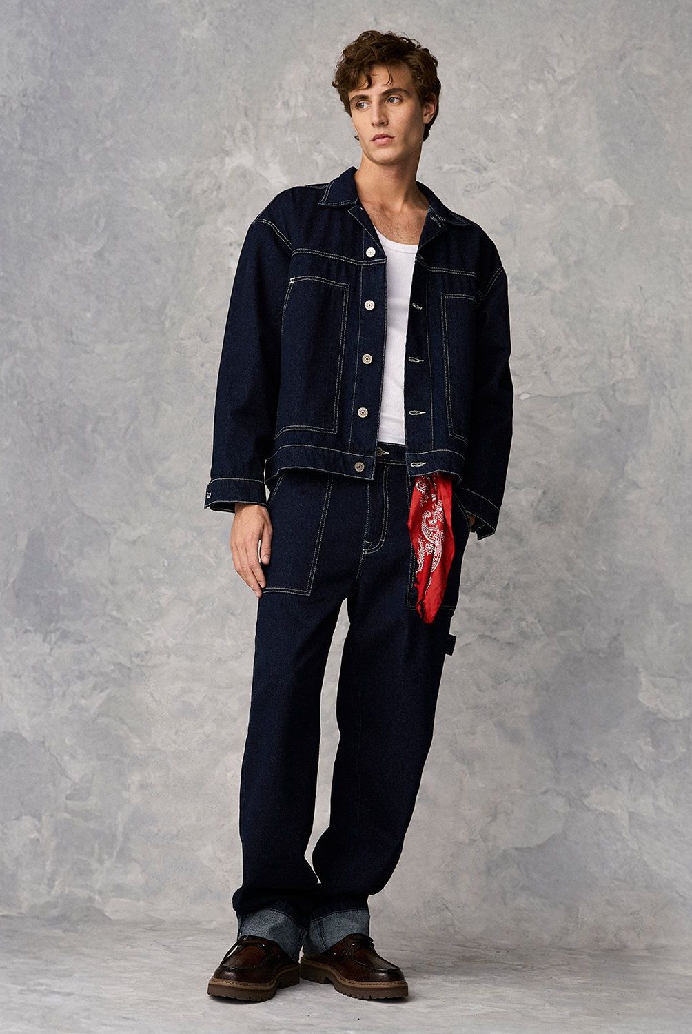 AMERICANINO - Jeans Carpintero Tiro Alto Straight Hombre Americanino