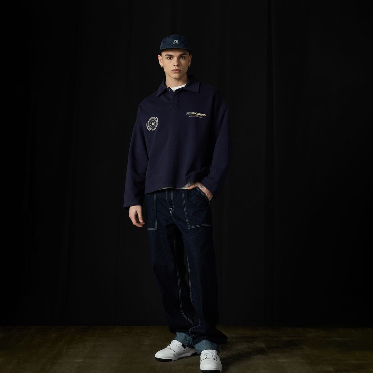 AMERICANINO - Jeans Carpintero Tiro Alto Straight Hombre Americanino