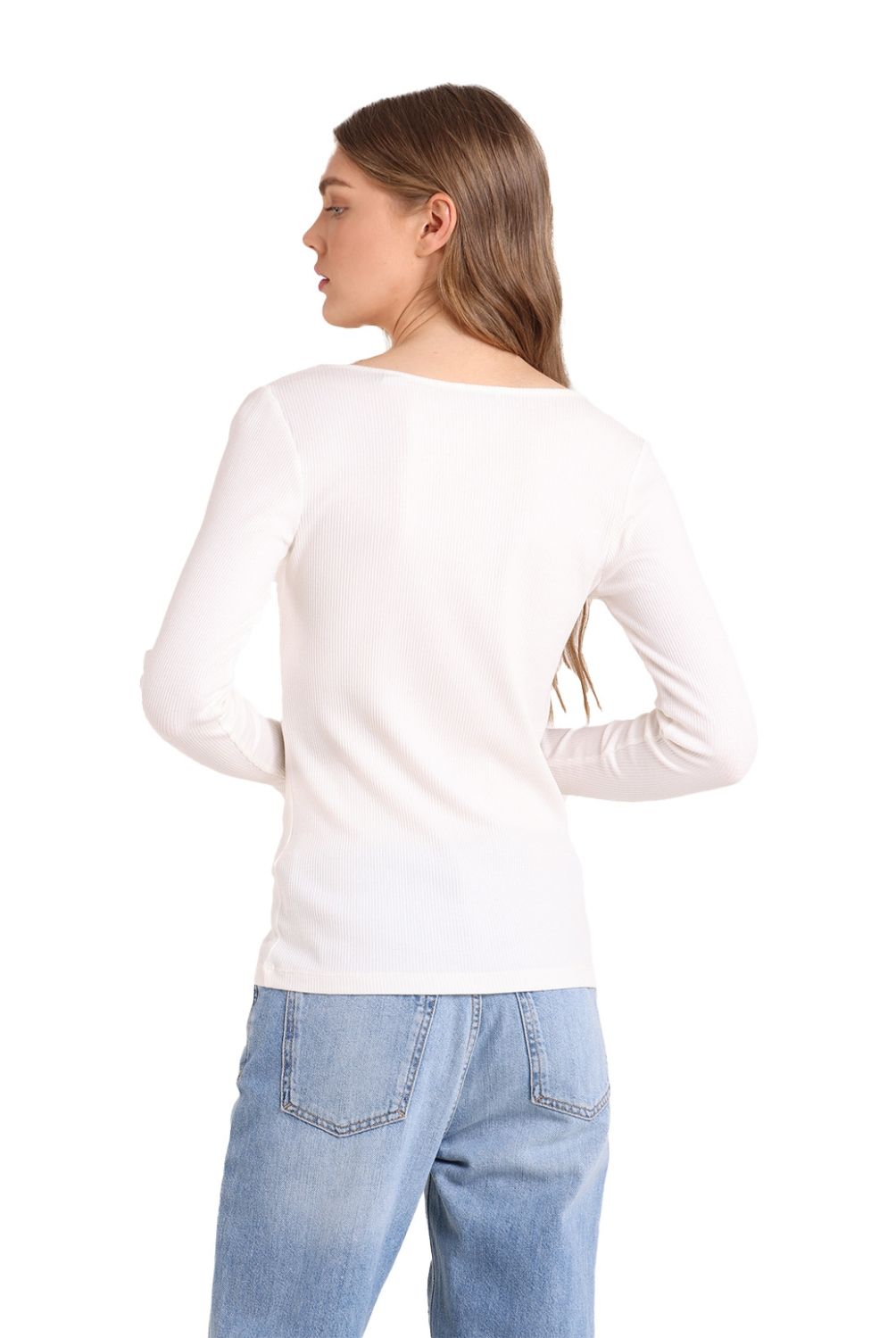 ESPRIT - Polera Manga Larga Algodón Mujer Esprit