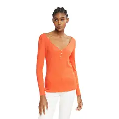 ESPRIT - Polera Manga Larga Algodón Mujer