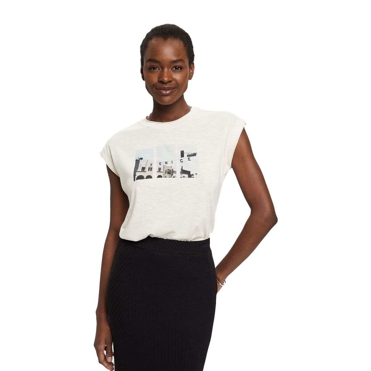 ESPRIT - Polera Manga Corta Algodón Mujer Esprit