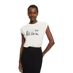 ESPRIT - Polera Manga Corta Algodón Mujer