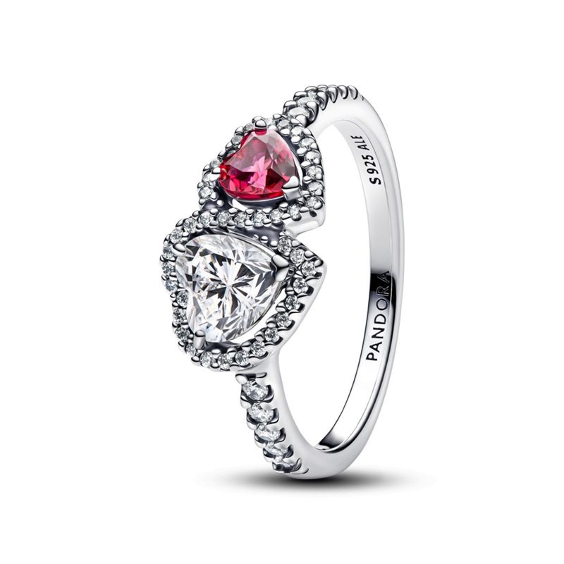 PANDORA - Anillo Halo Corazones Mujer Pandora