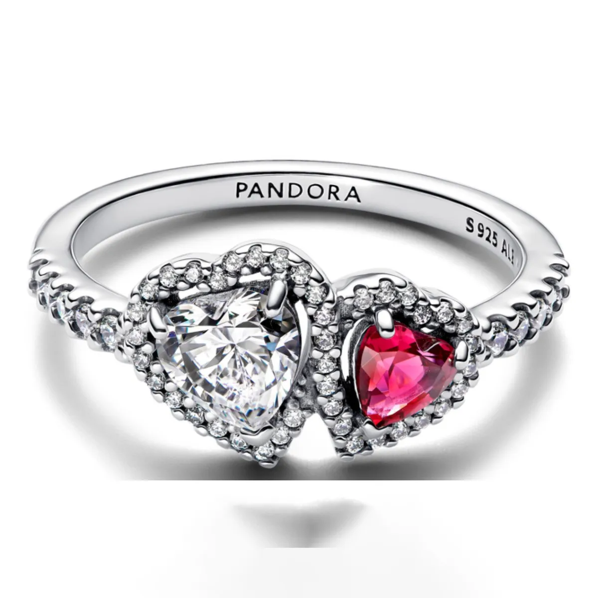 PANDORA - Anillo Halo Corazones Mujer Pandora