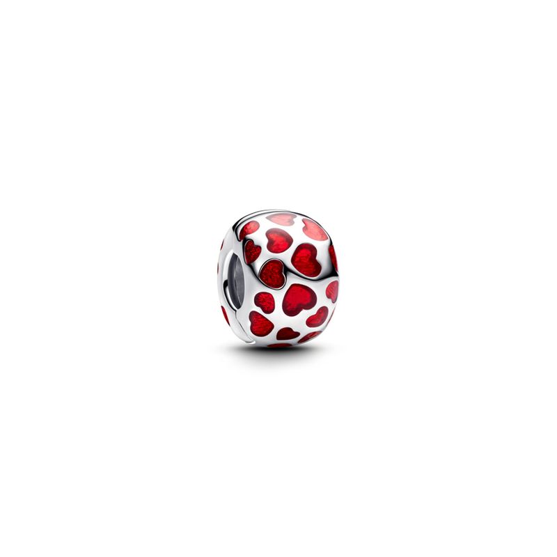 PANDORA - Charm de Clip Redondo Corazones Mujer Pandora