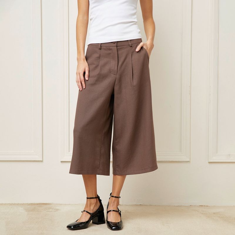 BASEMENT - Pantalón Capri Basement Mujer Tiro Medio