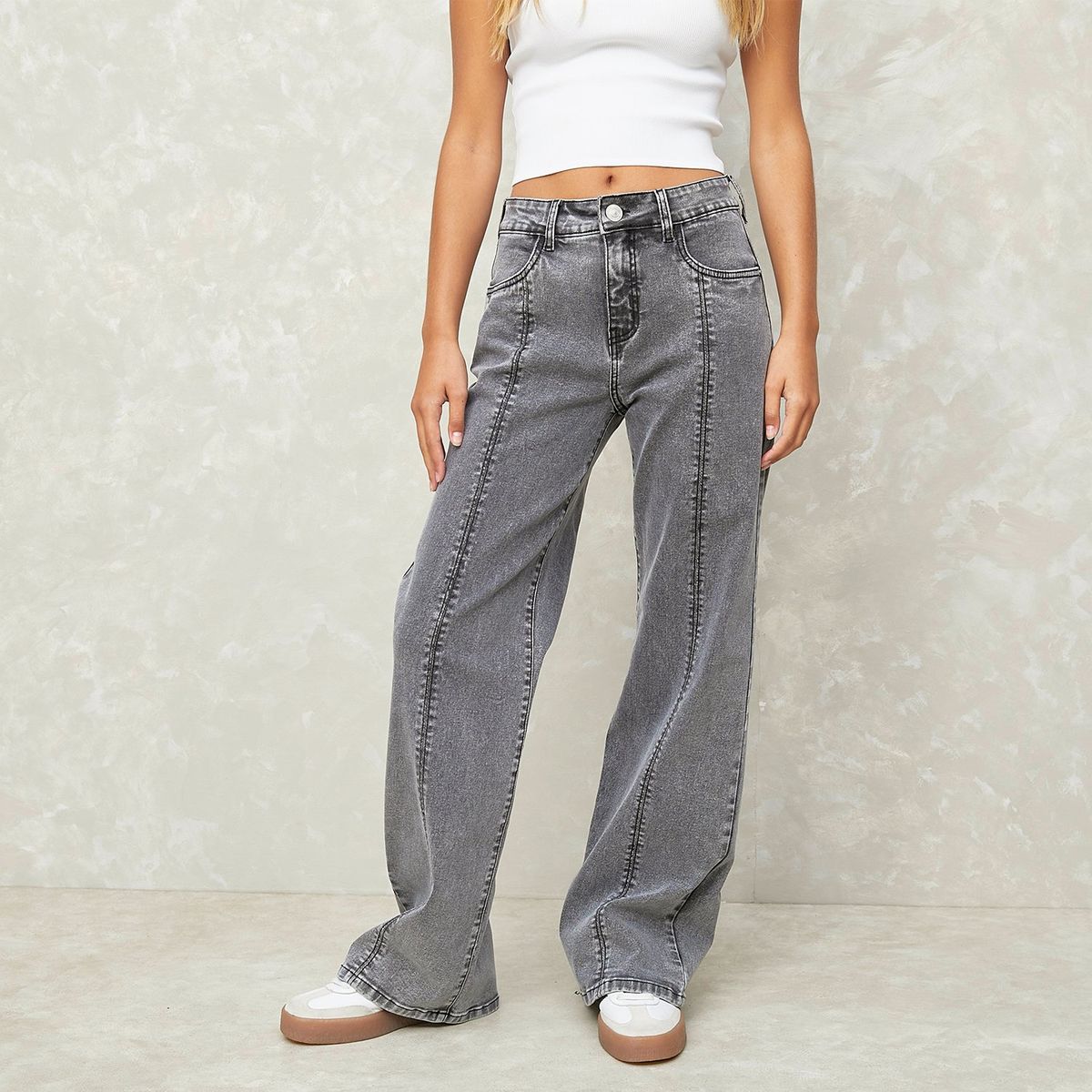 SYBILLA - Jeans Wide Leg Tiro Medio Mujer Sybilla